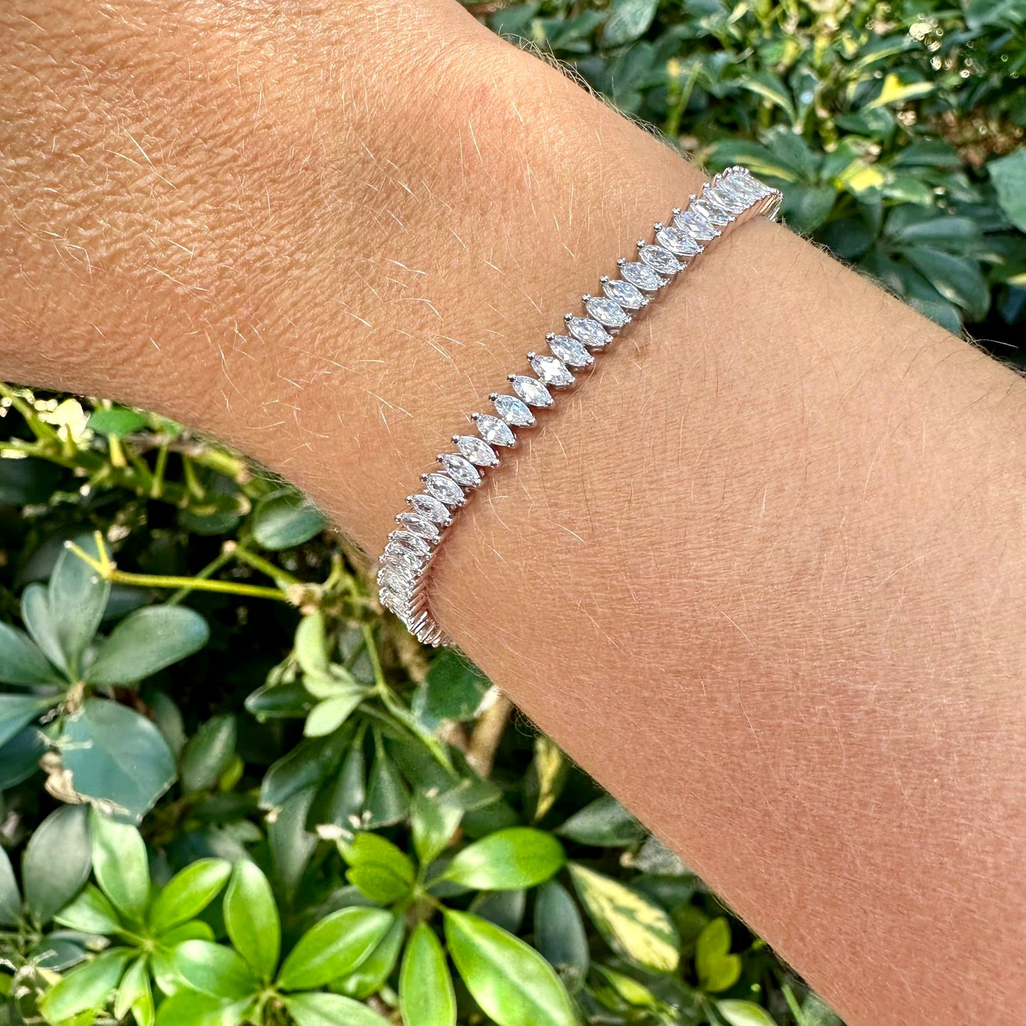 Baguette Riviera Bracelet in Sterling Silver 925