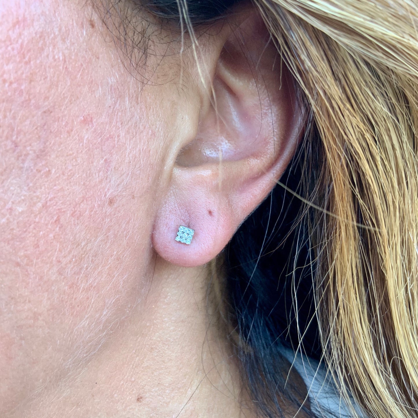 Square Earrings in Sterling Silver 925