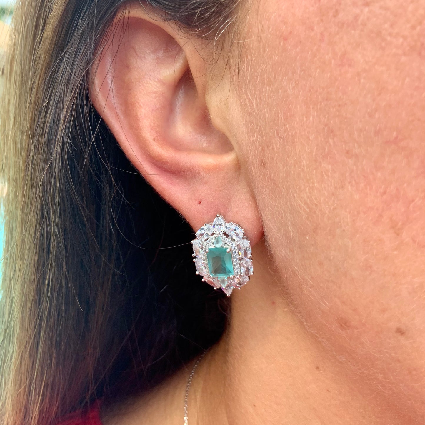 Crystal Earrings in Sterling Silver 925