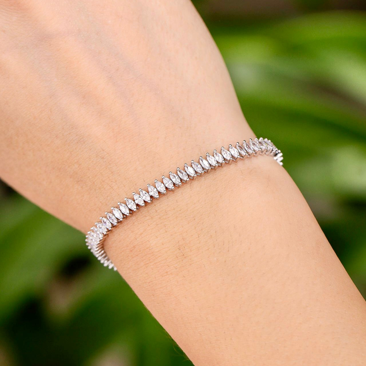 Baguette Riviera Bracelet in Sterling Silver 925
