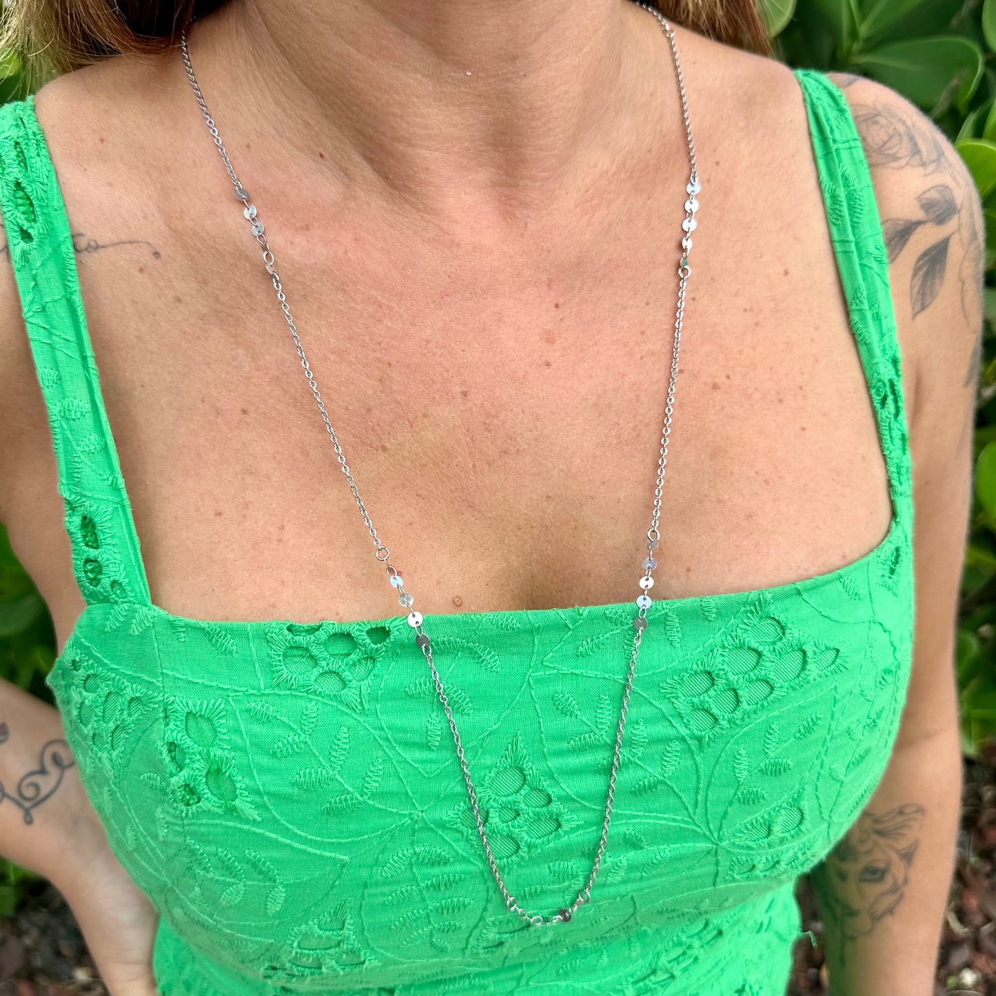 Little Balls Necklace in 18K White Gold Plated