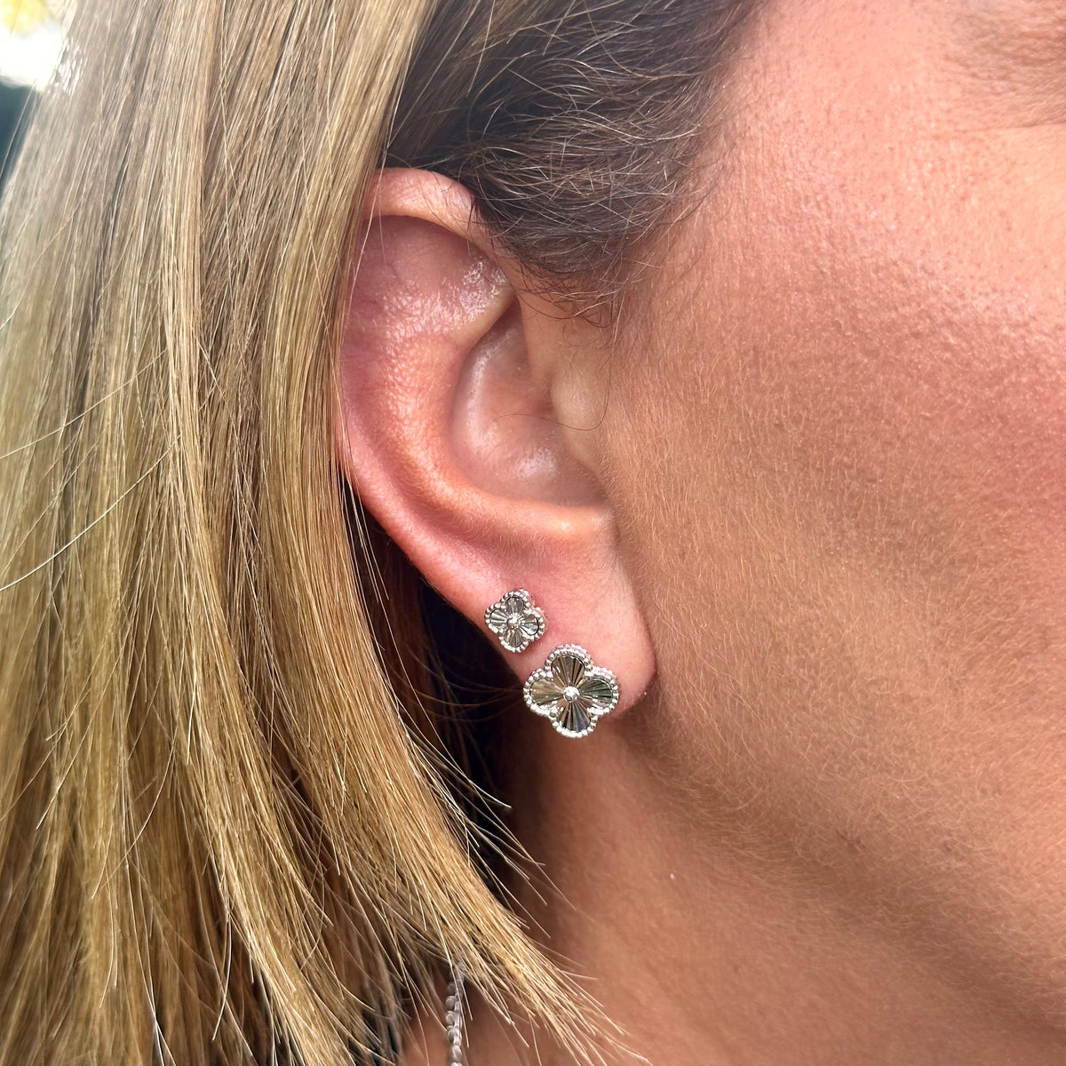 Flower Earrings in Sterling Silver 925