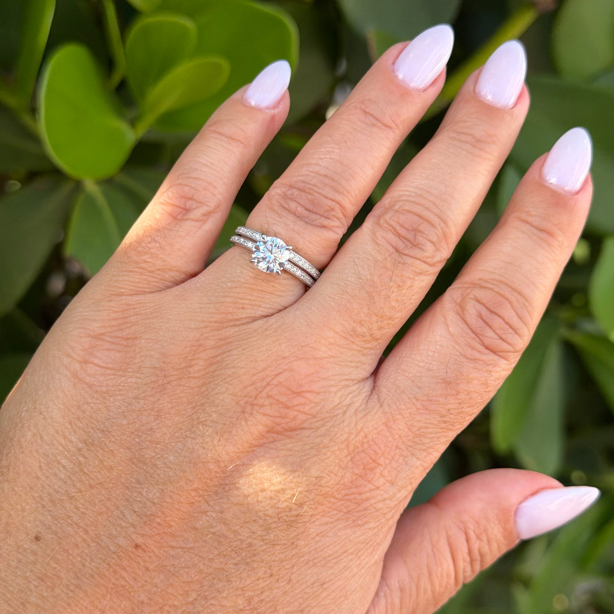 Double Solitaire Ring in Sterling Silver 925