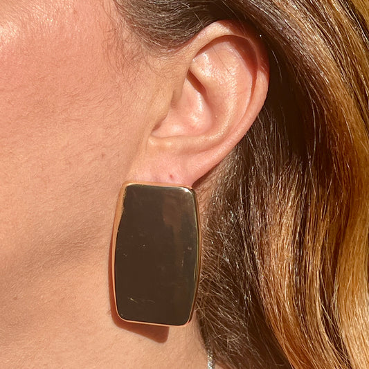 Flat Earrings in 18K White Gold Plated