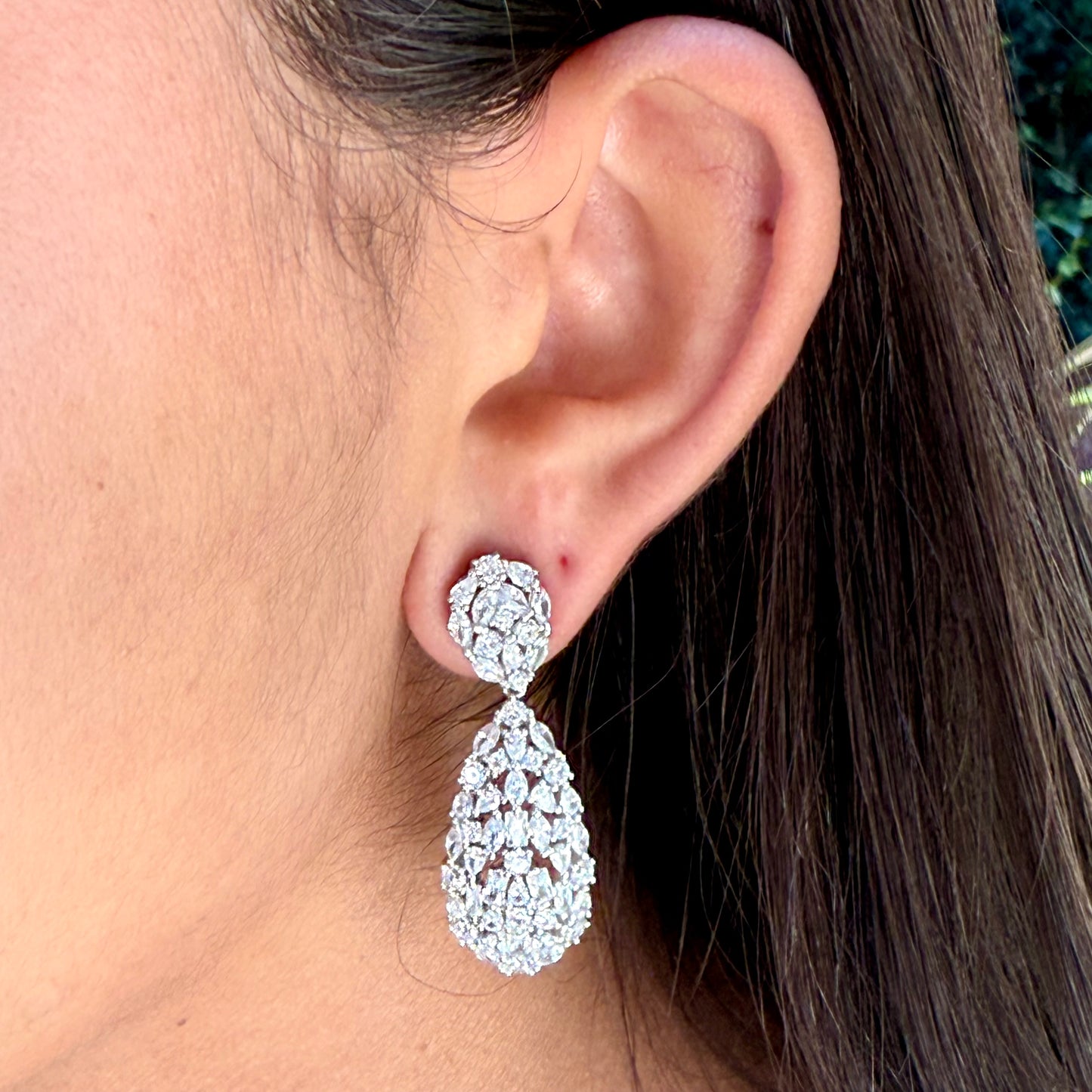 Big Drop Earrings in Sterling Silver 925