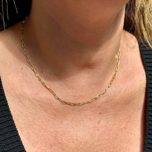 Paperclip Necklace in Sterling Silver 925