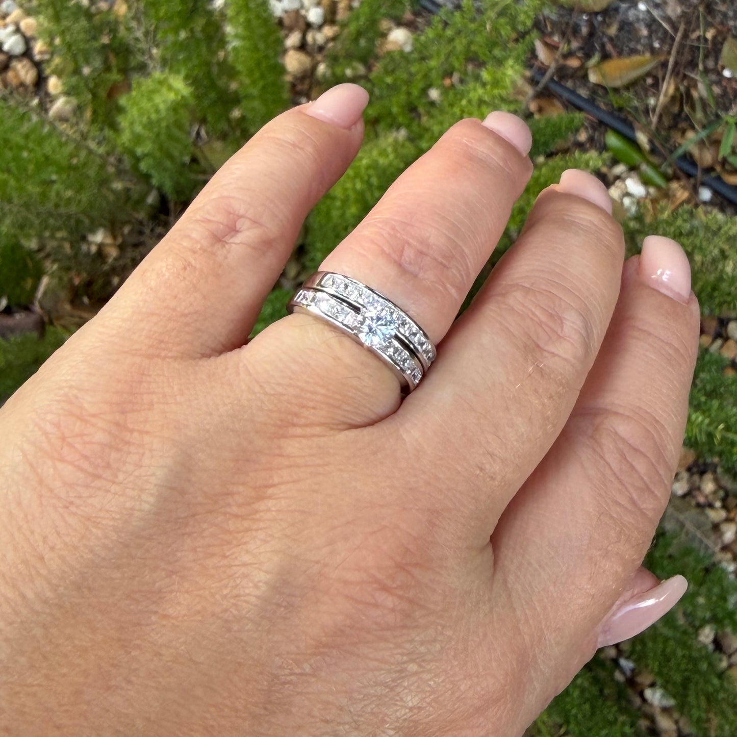 Double Ring in Sterling Silver 925