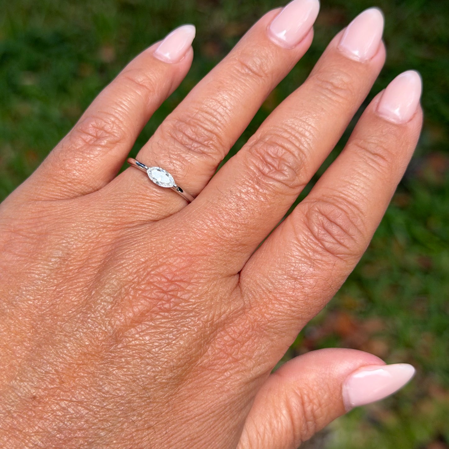 Moissanite Ring in Sterling Silver 925
