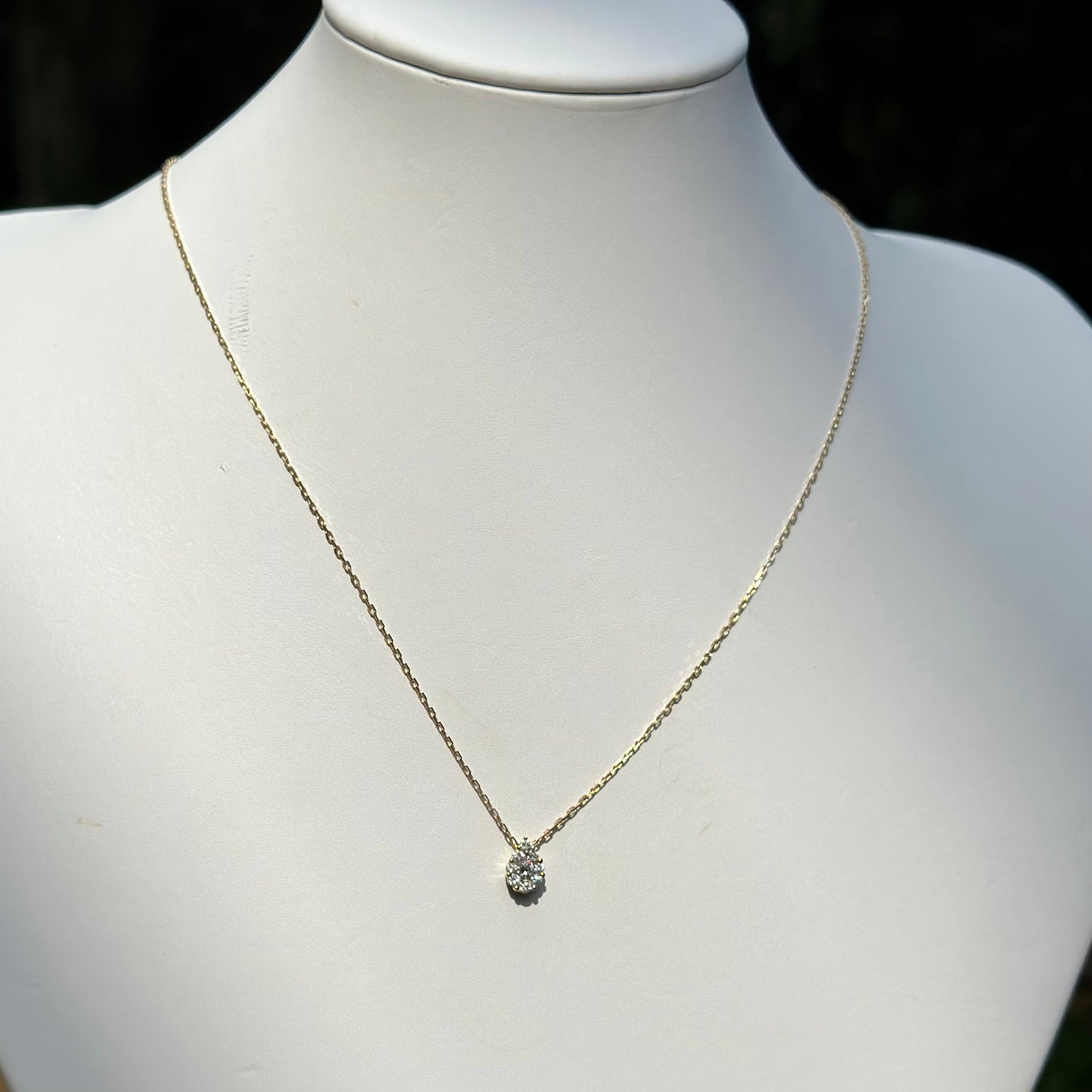 Adjustable Drop Necklace in 18K Gold w/ Diamonds