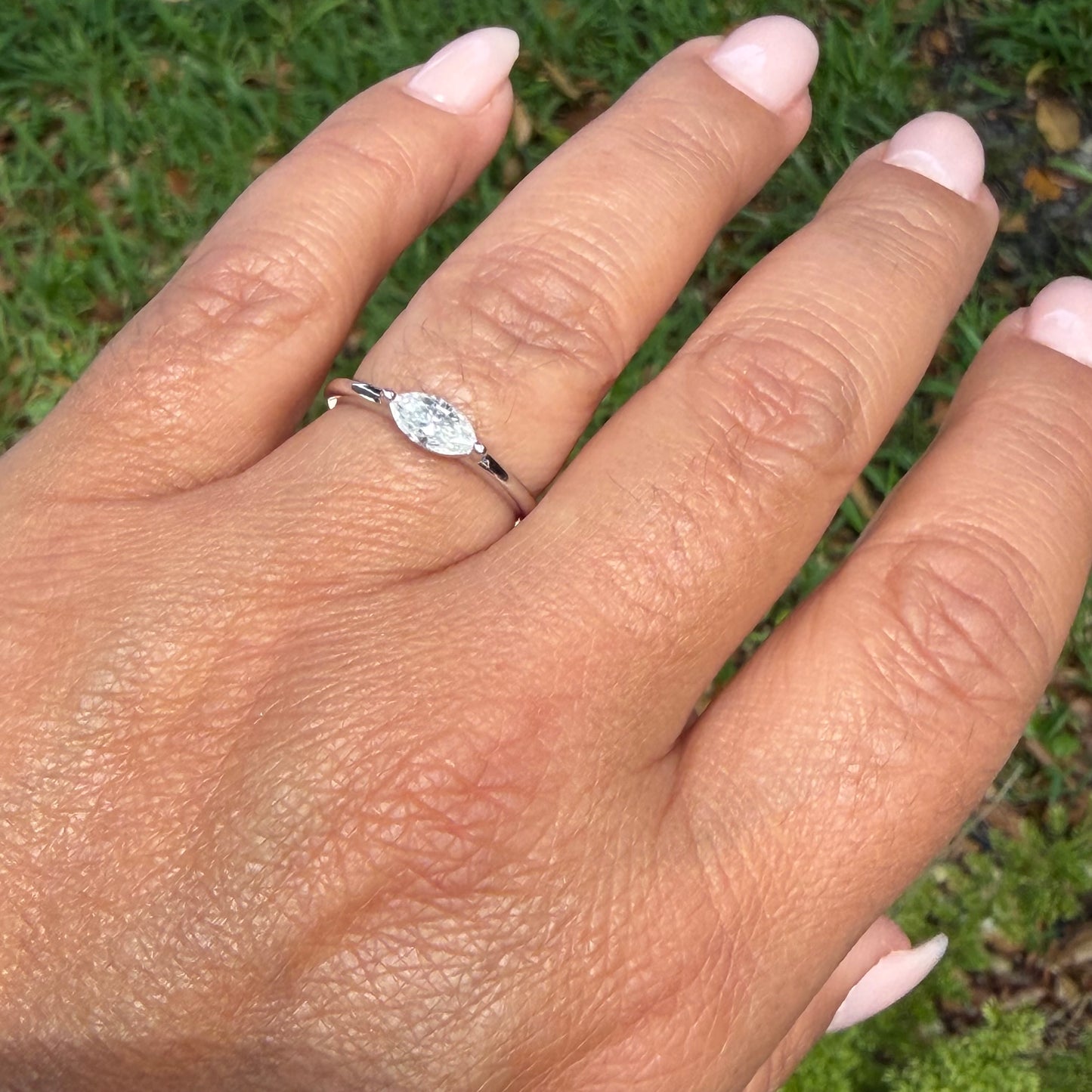 Moissanite Ring in Sterling Silver 925