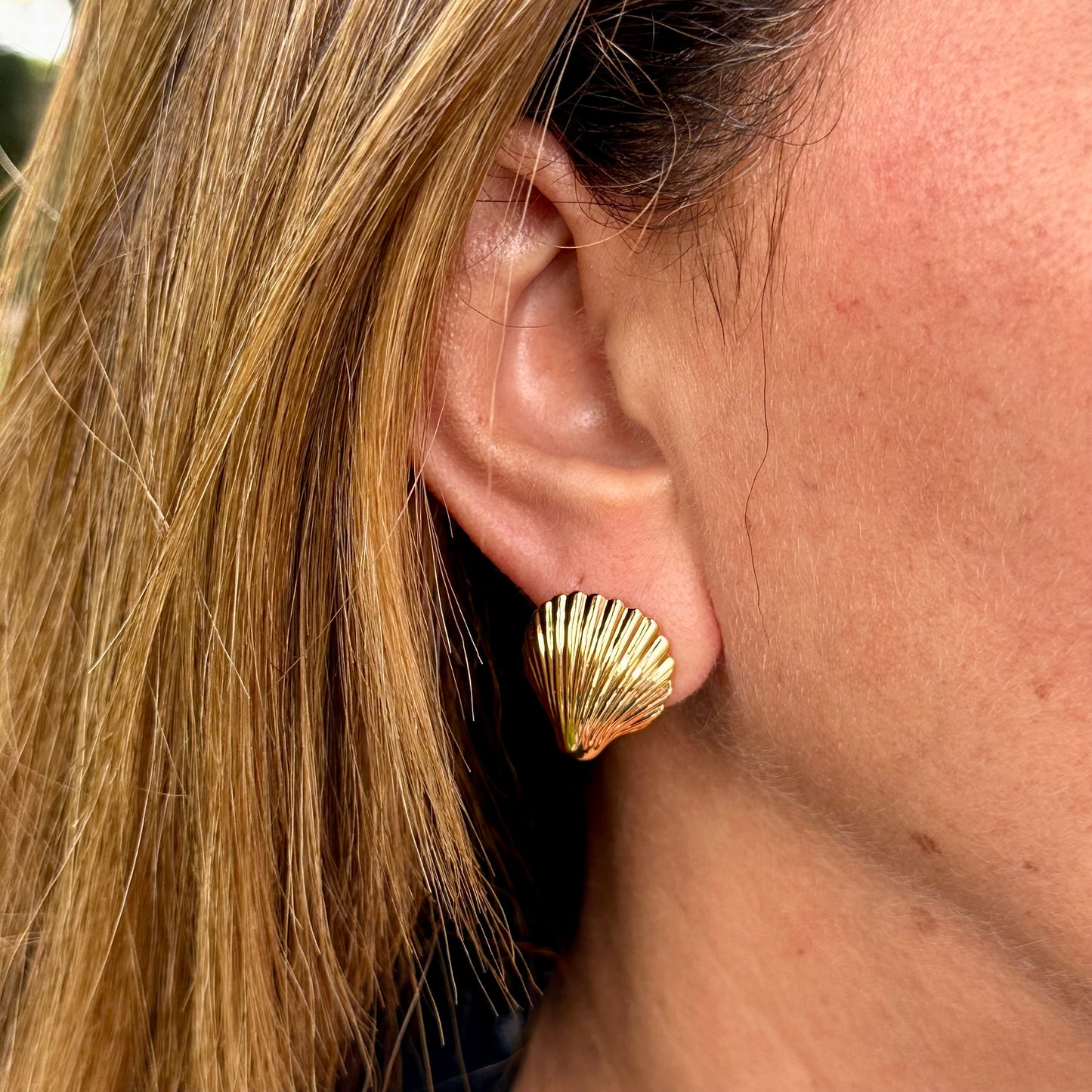 Shell and Pearl Earrings in 18K Gold Plated