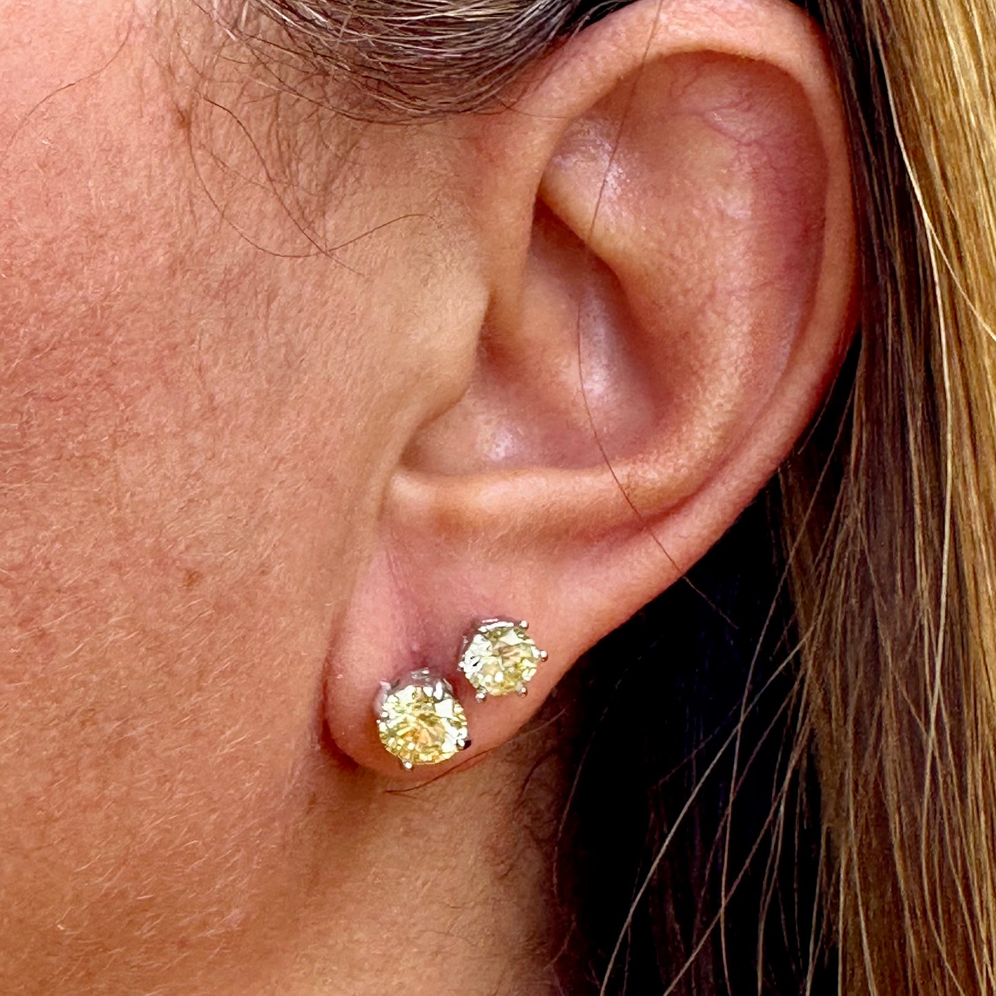 Yellow Earrings in Sterling Silver 925