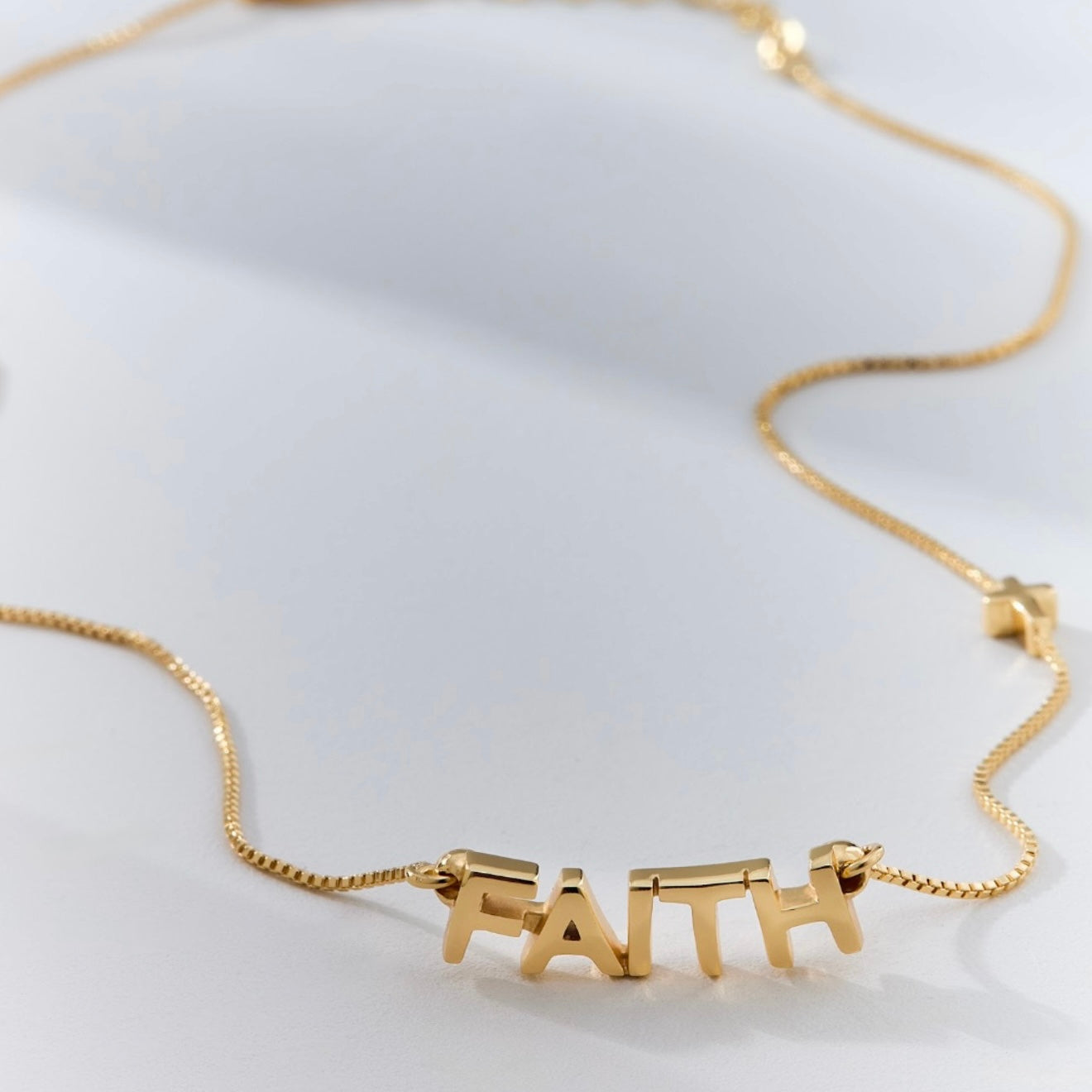 Adjustable Faith Necklace in 18K Gold Plated by Anna Prata