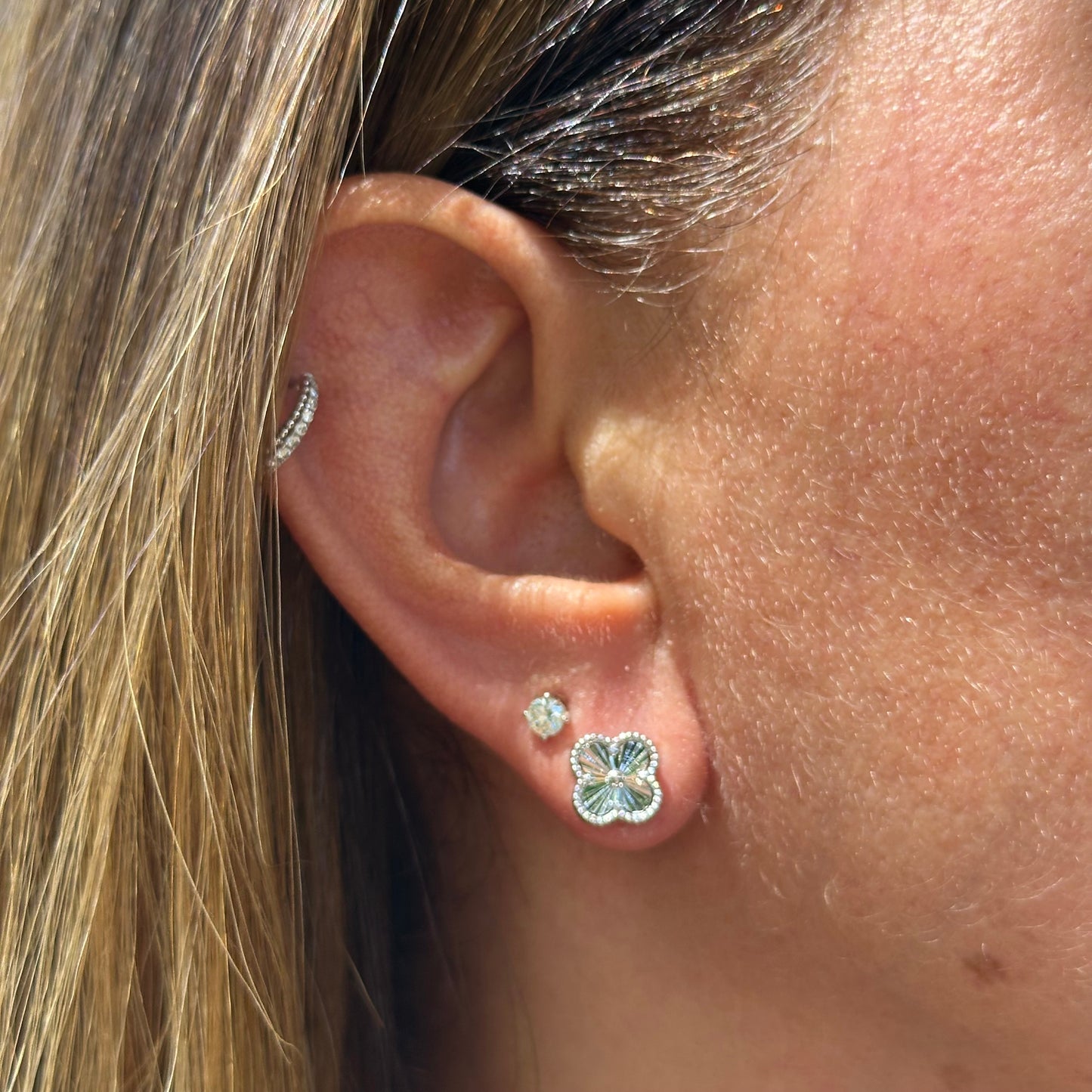 Flower Earrings in Sterling Silver 925