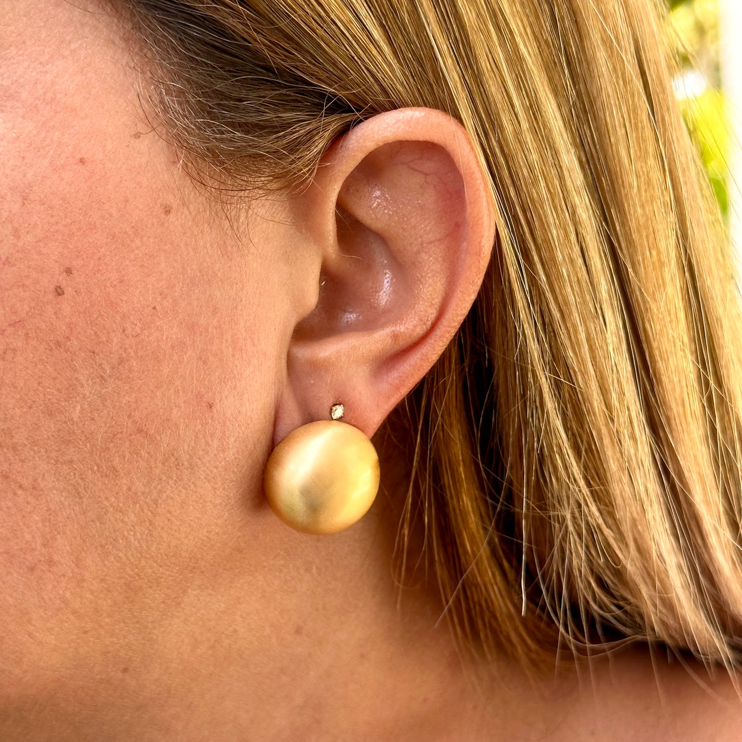 Matte Half Moon Earrings in 18K Gold Plated