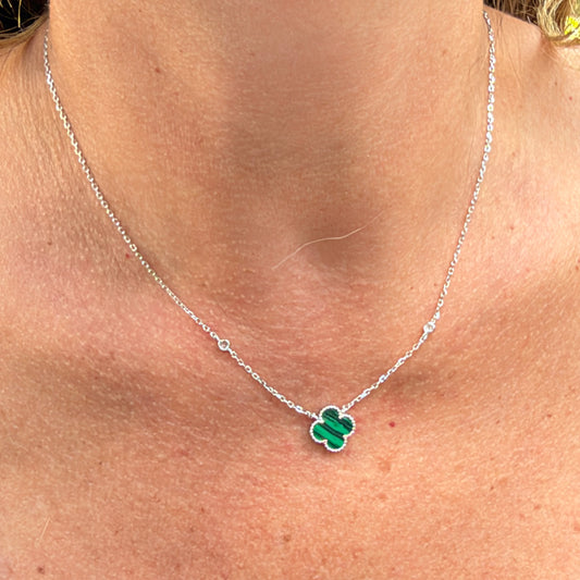 One Flower Necklace in Sterling Silver 925