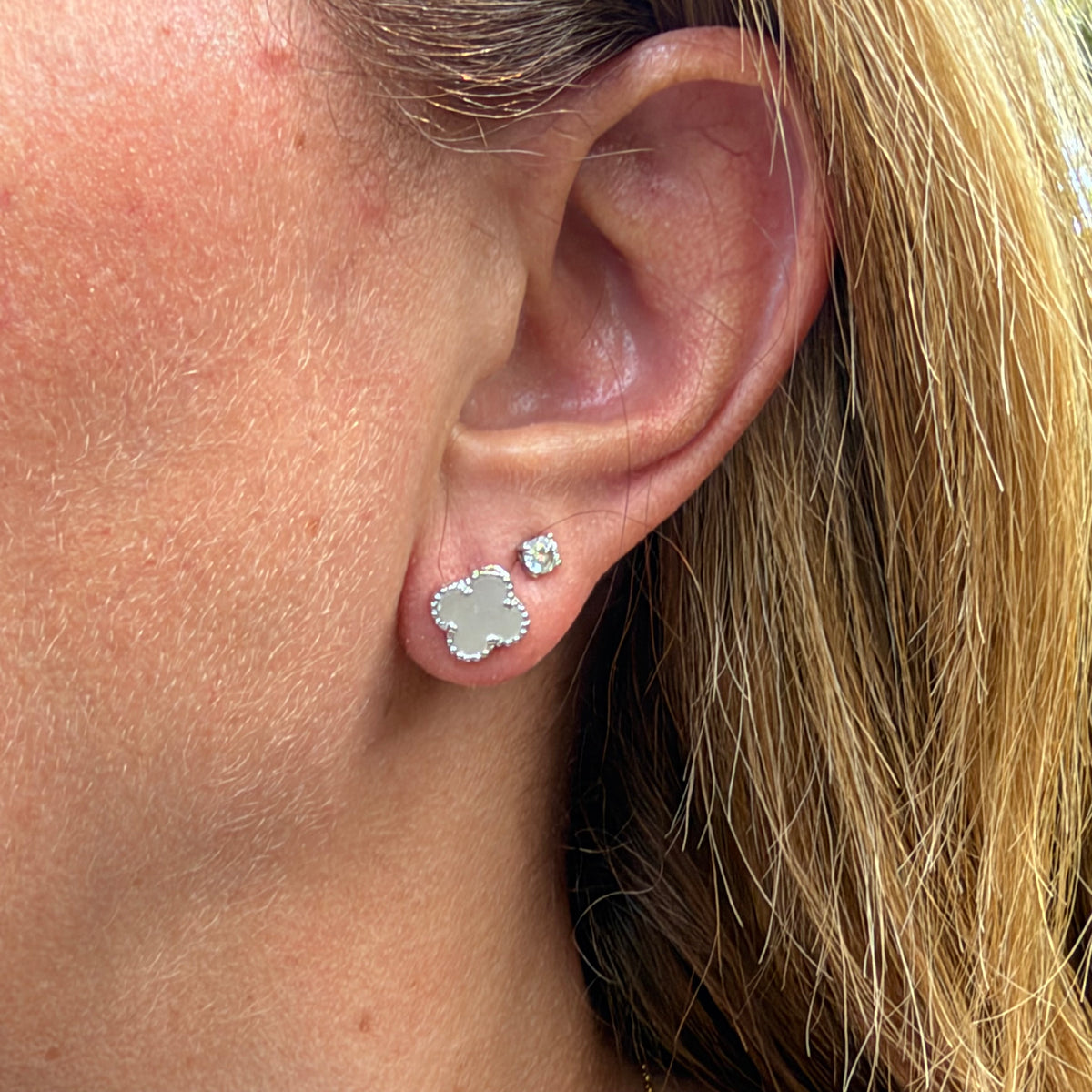 Flower Earrings in Sterling Silver 925