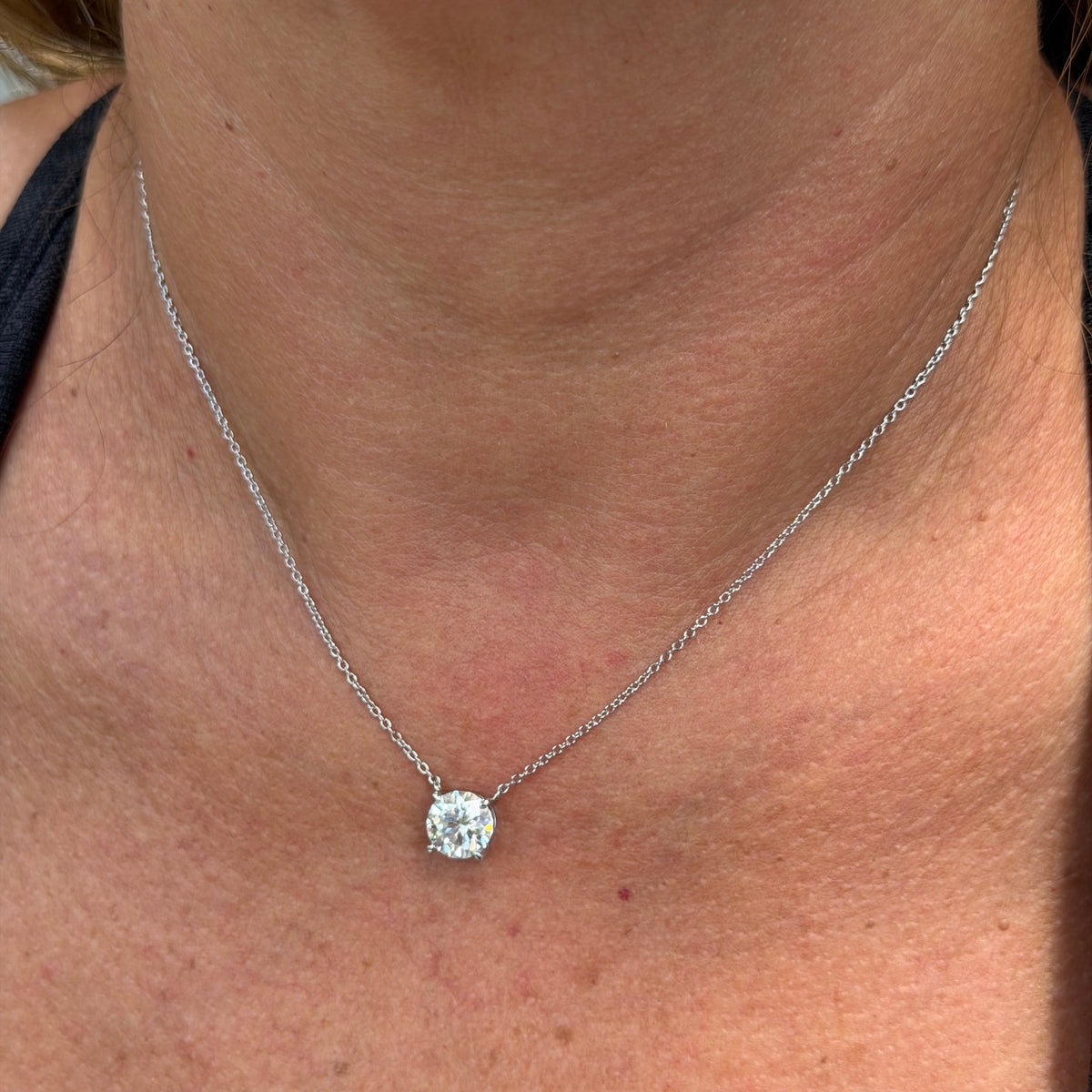 Moissanite Light Spot Necklace in Sterling Silver 925