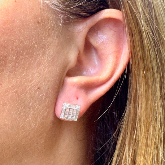 Square Earrings in Sterling Silver 925
