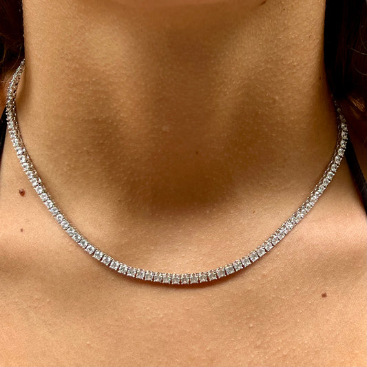 Tennis Necklace in Sterling Silver 925