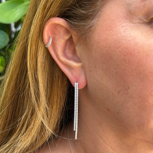 Line Earrings in Sterling Silver 925