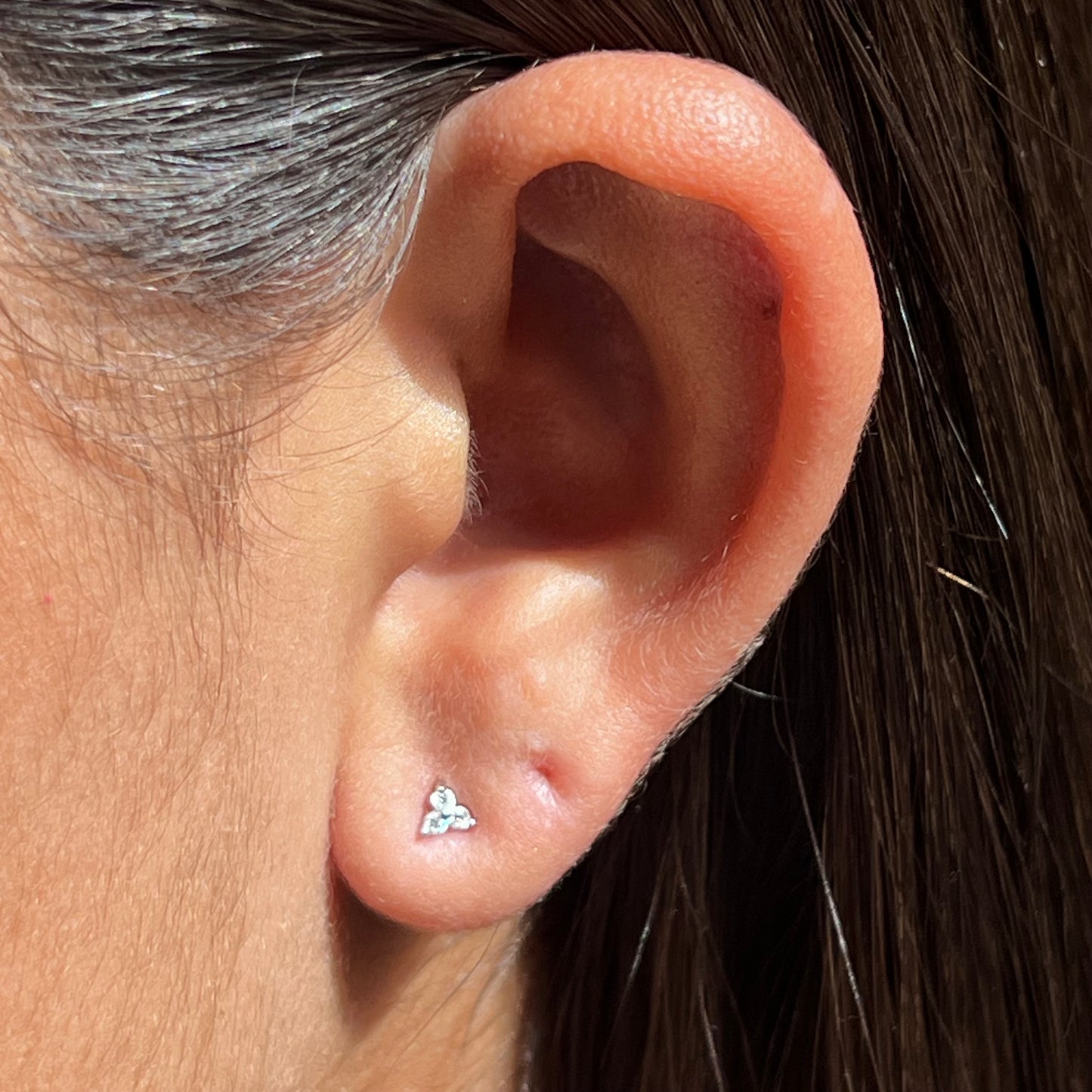 Moissanite Triangle Earrings in Sterling Silver 925