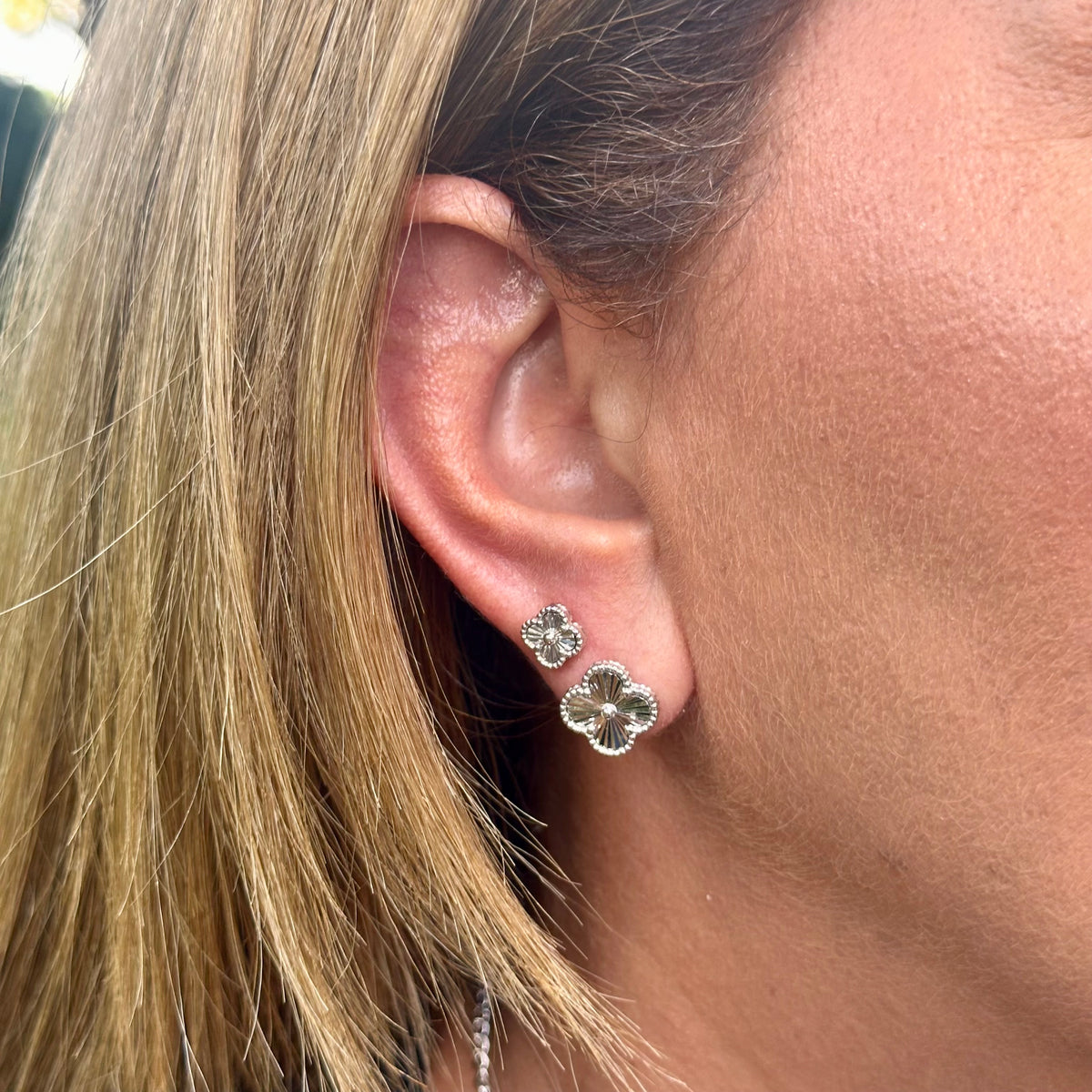 Flower Earrings in Sterling Silver 925