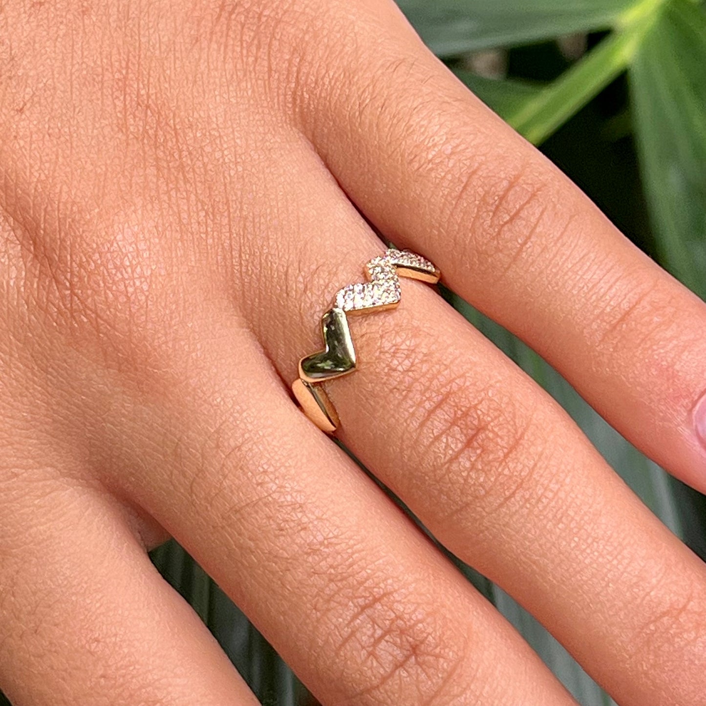 Adjustable Heart Ring in Sterling Silver 925