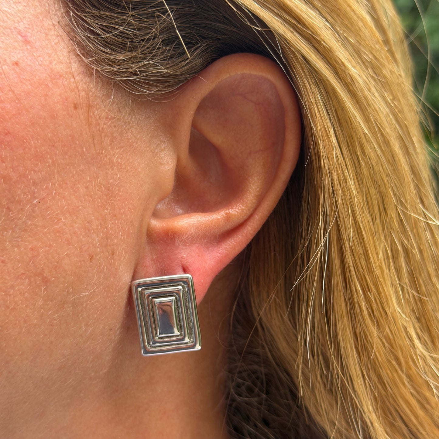 Square Earrings in 18K Gold Plated