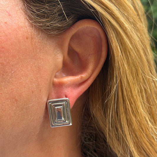 Square Earrings in 18K Gold Plated