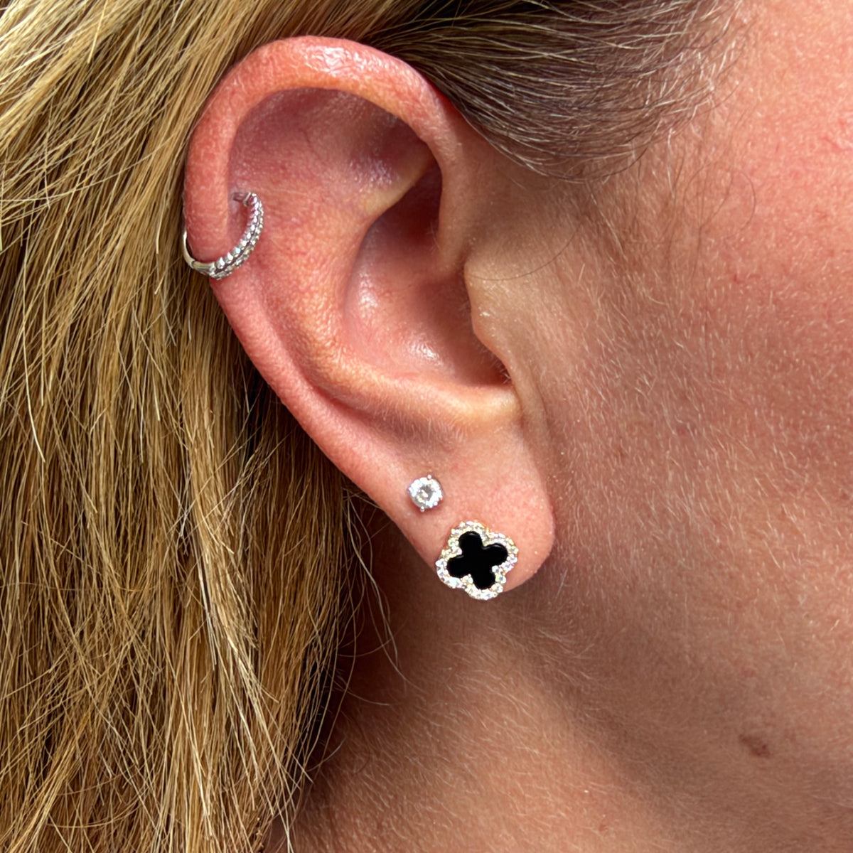 Flower Earrings in Sterling Silver 925