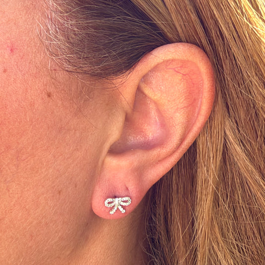 Bow Earrings in Sterling Silver 925