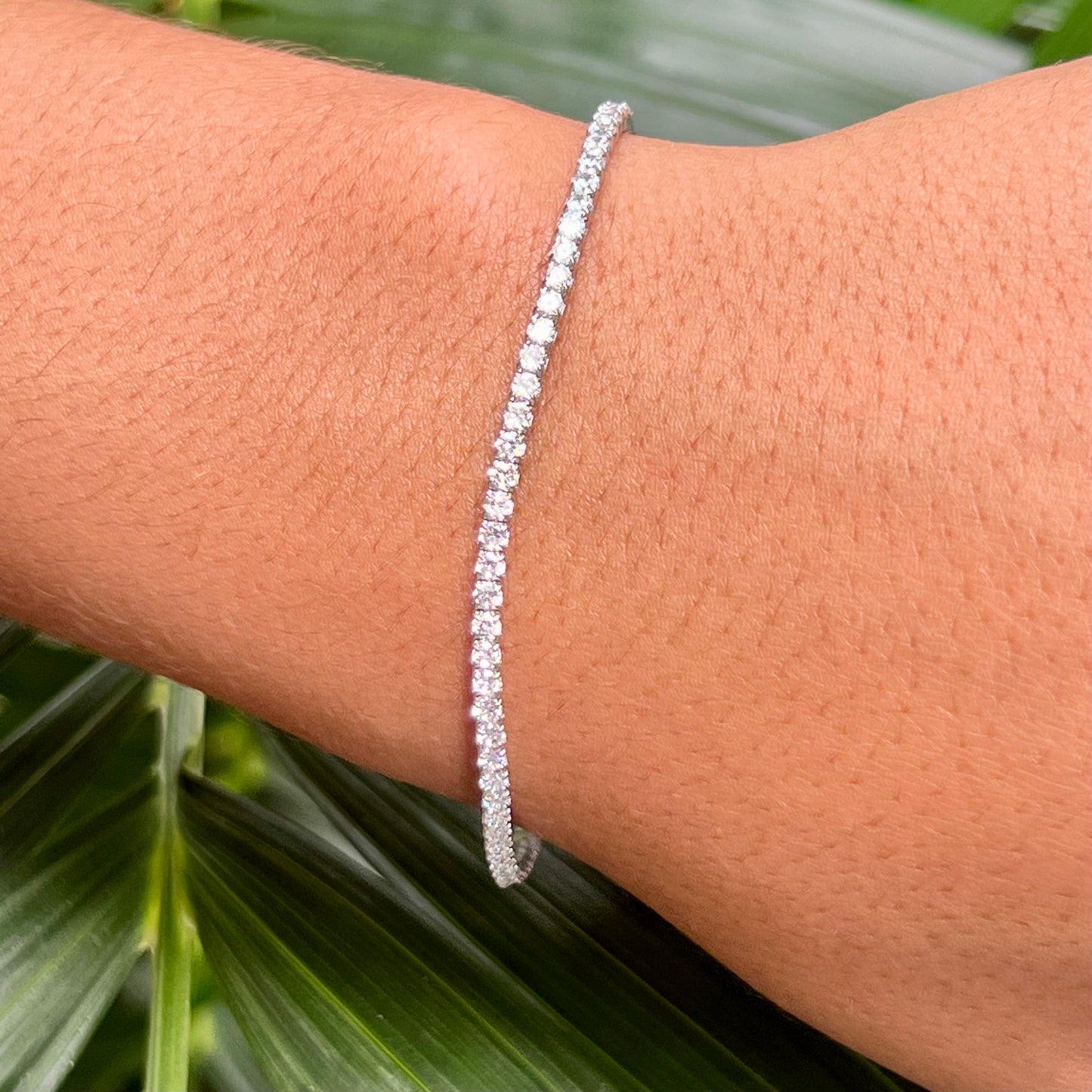 Adjustable Tennis Bracelet in Sterling Silver 925