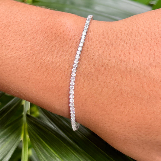 Adjustable Tennis Bracelet in Sterling Silver 925