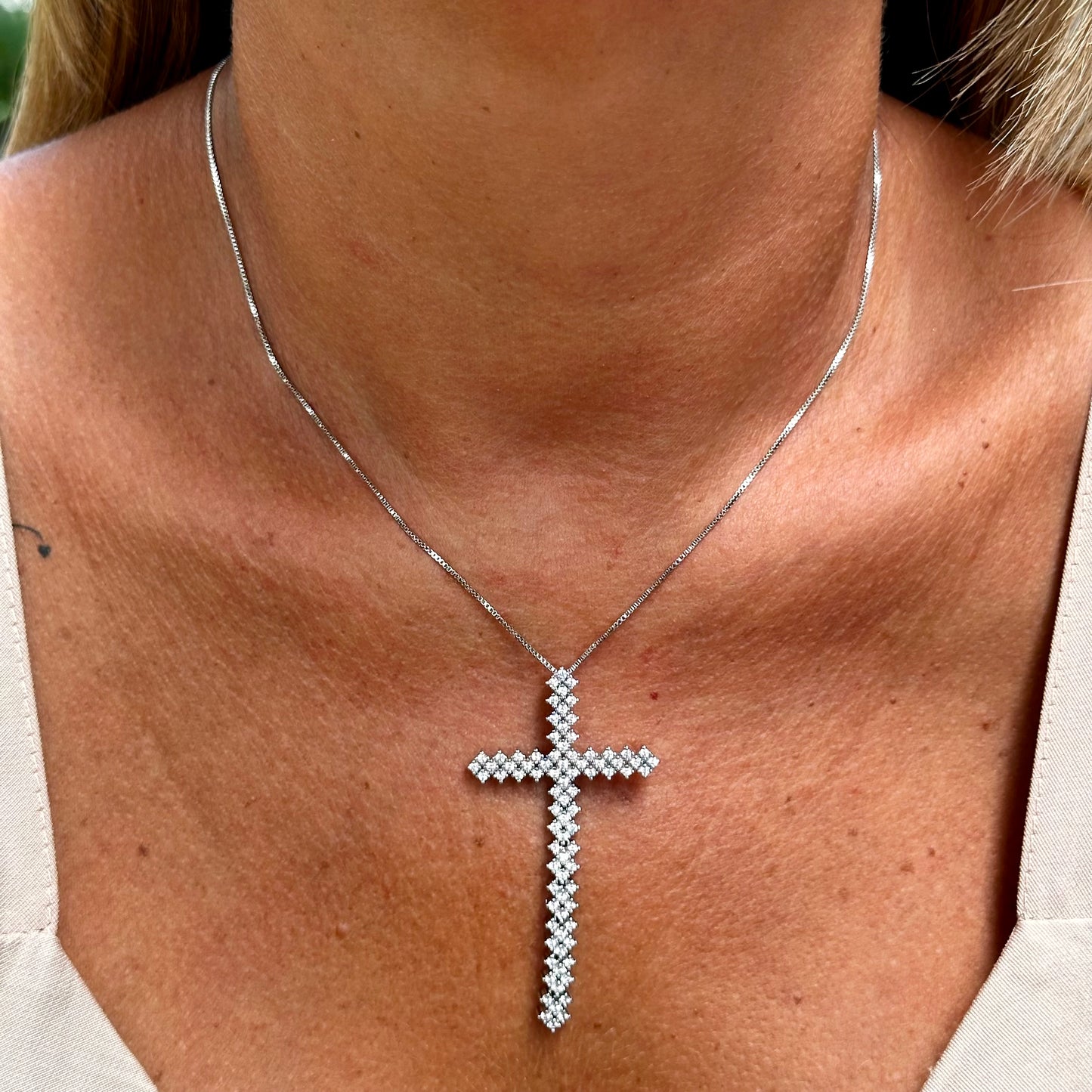 Flex Cross Necklace in 18K Gold Plated