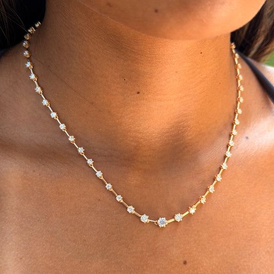 Moissanite Monaco Necklace in Sterling Silver 925