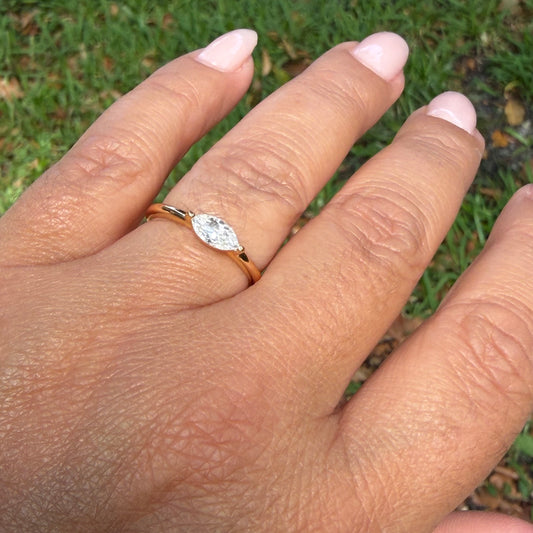 Moissanite Ring in Sterling Silver 925
