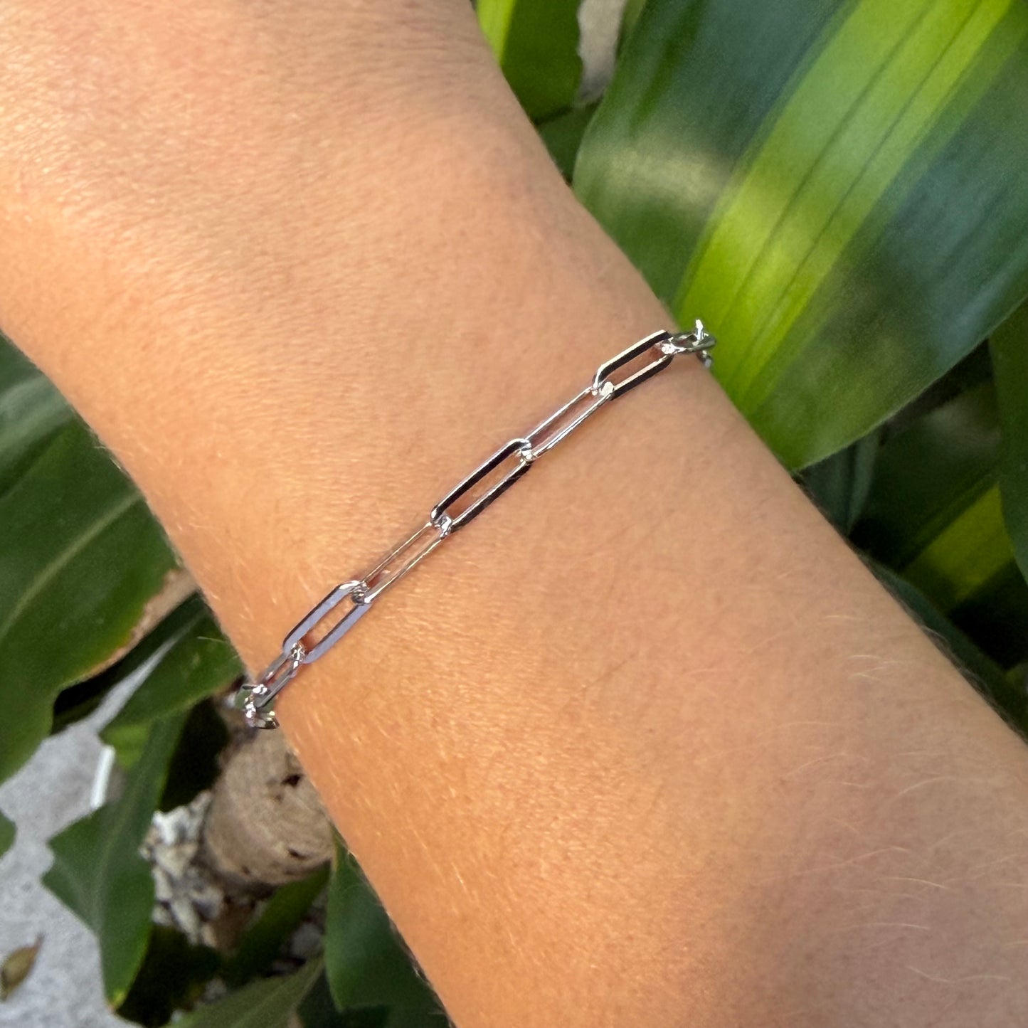 Paper Clip Bracelet in Sterling Silver 925