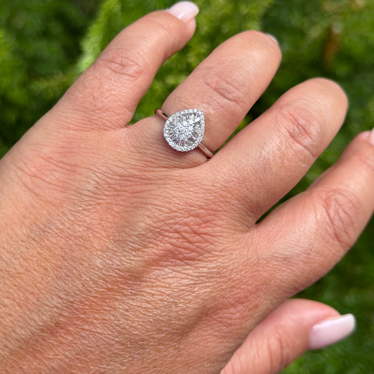 Azzan Drop Ring in 18K White Gold
