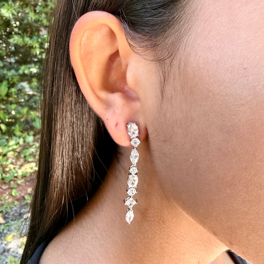 Stella Earrings in 18K White Gold Plated