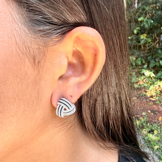 Interlaced Earrings in Sterling Silver 925
