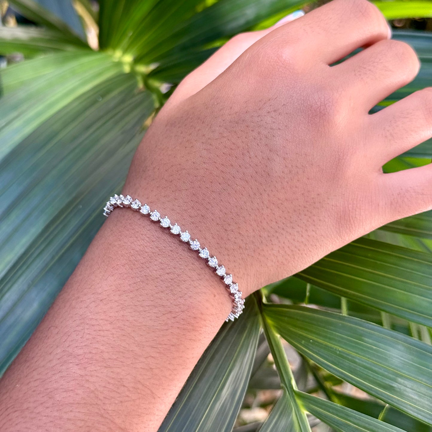 Three Point Tennis Bracelet in 18K Gold Plated