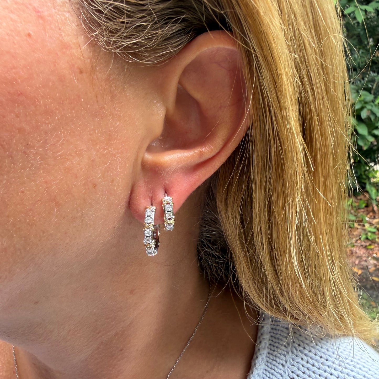 X Hoop Earrings in 18K Gold Plated