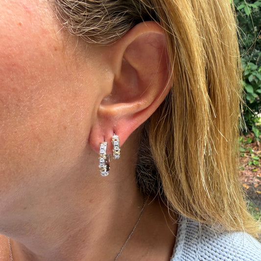 X Hoop Earrings in 18K Gold Plated