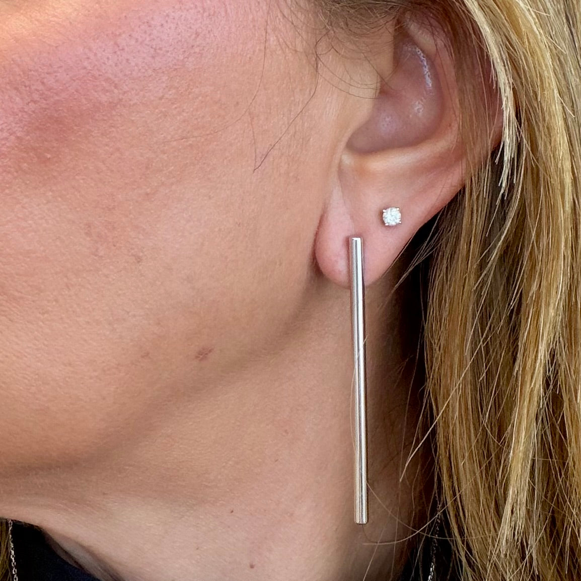 Flat Stick Earrings in 18K Gold Plated