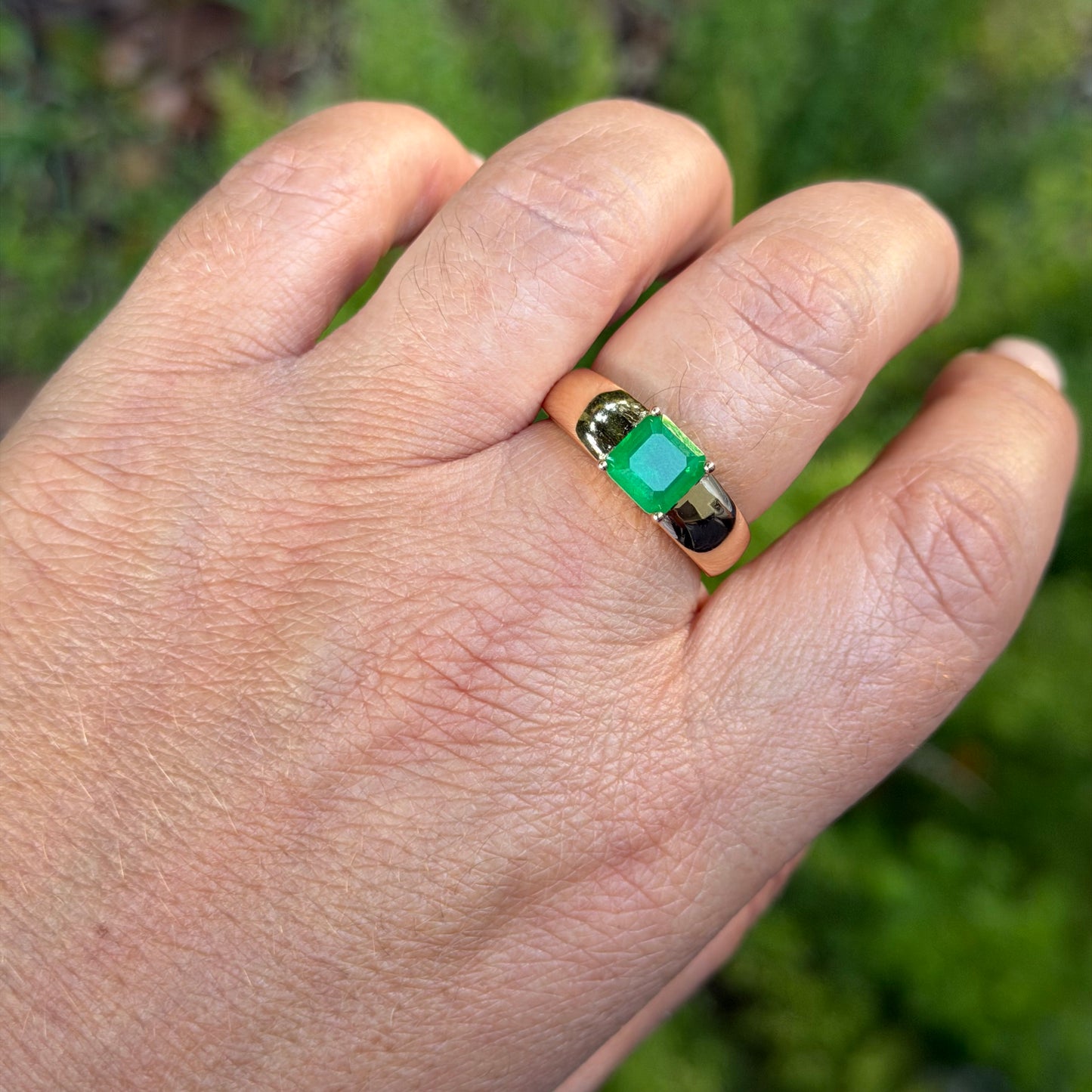 Fusion Emerald Ring in 18K Gold Plated