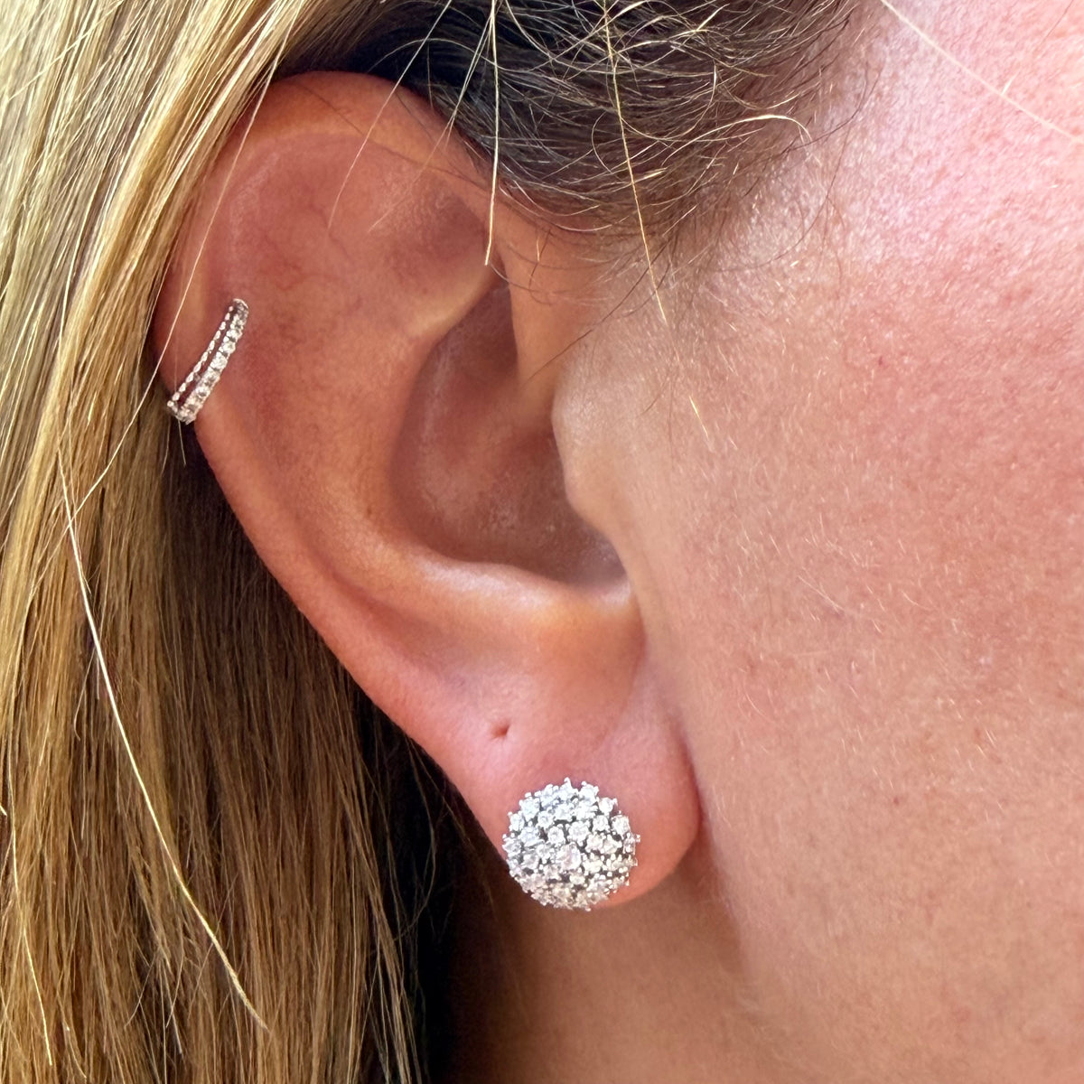Flower Earrings in Sterling Silver 925
