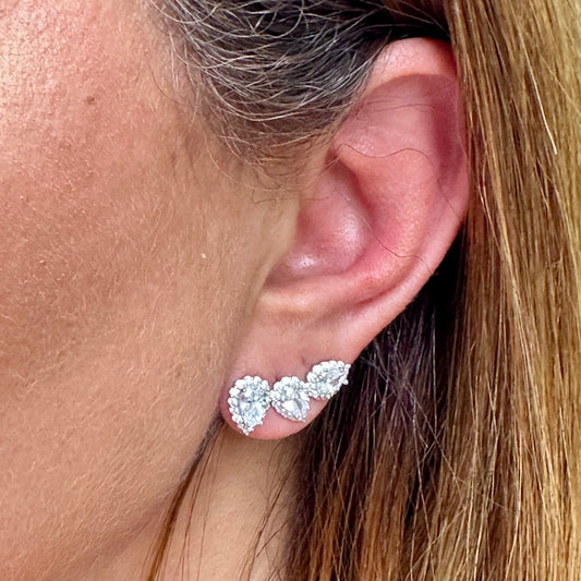 Three Drops Earrings in Sterling Silver 925