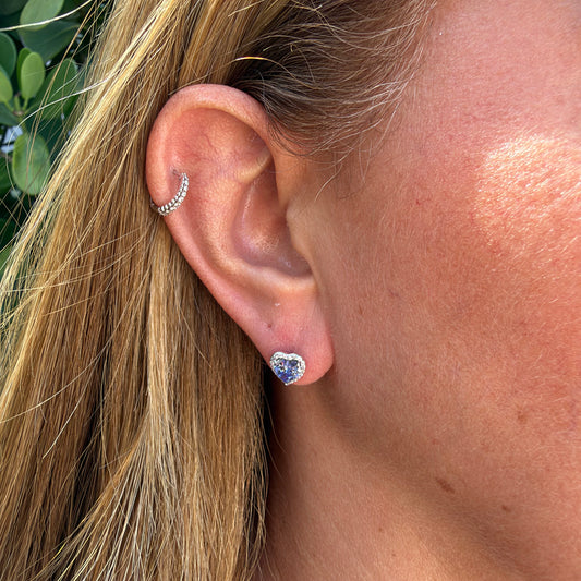 Tanzanite Heart Earrings in Sterling Silver 925