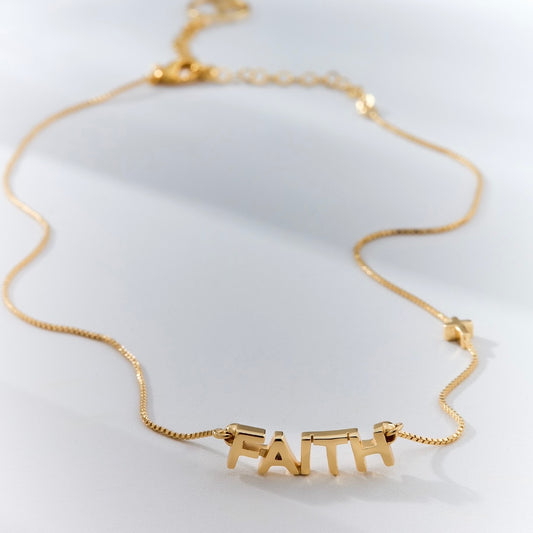 Adjustable Faith Necklace in 18K Gold Plated by Anna Prata